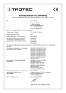 декларація про відповідність Комерційний осушувач TTK 350 S / TTK 650 S (INT)