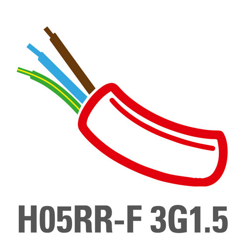 Тип кабелю H05RR-F 3G1,5