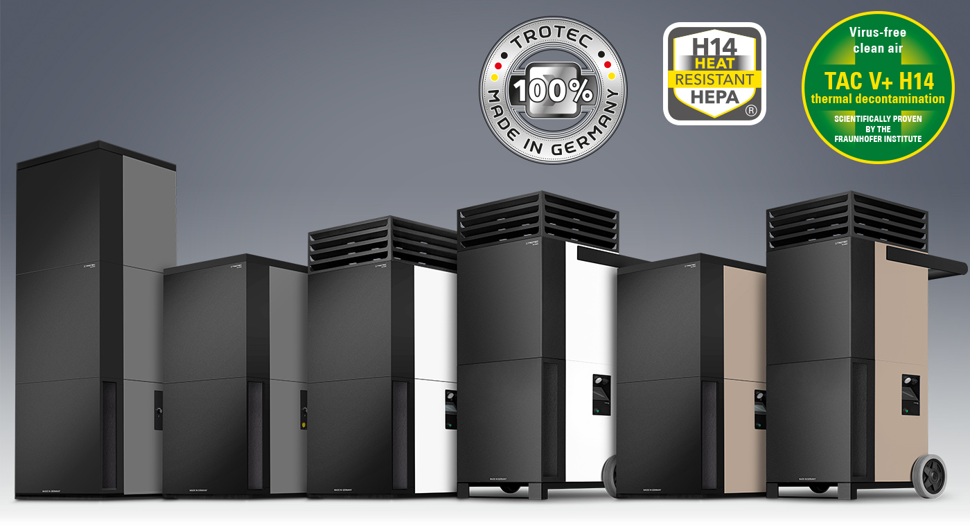 Високоефективний очищувач повітря TAC із сертифікованою технологією H14 HEPA-фільтра для фільтрації вірусів та очищення повітря у великих обсягах